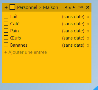 Gros plan d'une note liste